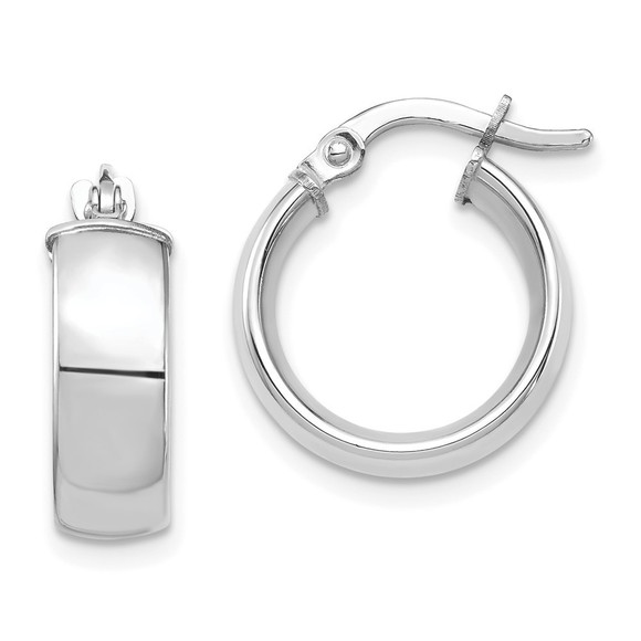 Million Charms 14k White Gold High Polished 5mm Hoop...